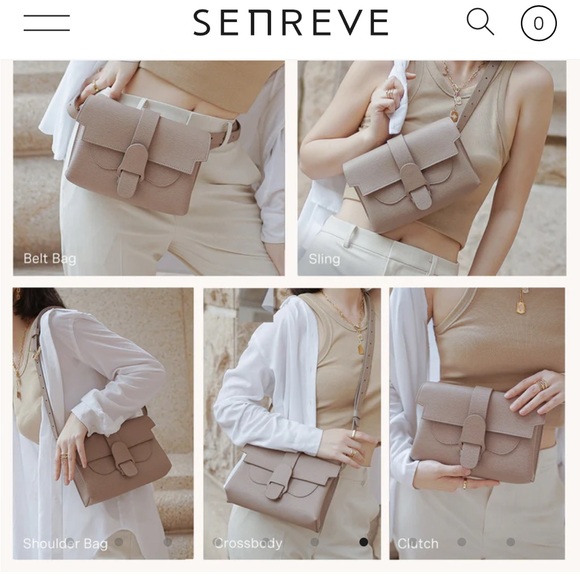 SENREVE CONVERTIBLE ARIA BAG IN LIGHT GREY PEBBLE LEATHER - Picture 2 of 11